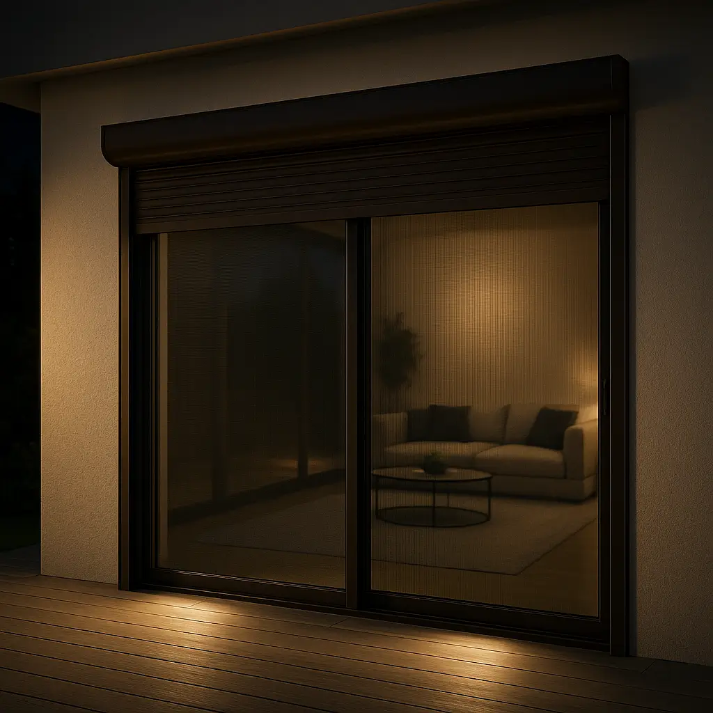 Rolety zewnętrzne standardowe z moskitierą — przykład 4