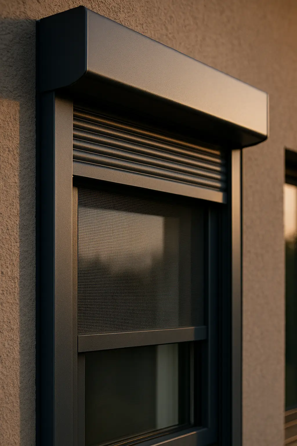 Rolety zewnętrzne standardowe z moskitierą — realizacja